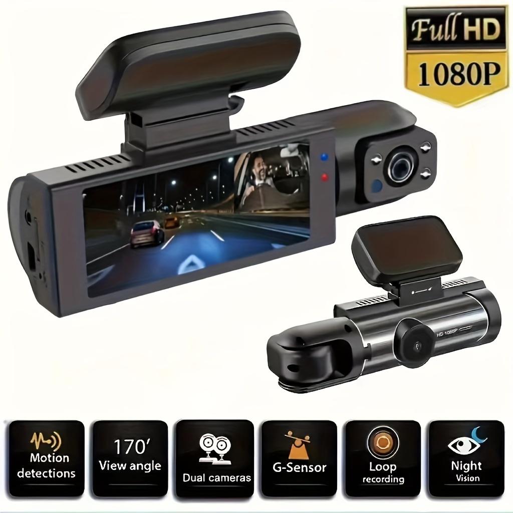 1080P Full HD Dual Dashcam – Weitwinkel-Aufnahme von vorne und innen, 3,16-Zoll-LCD-Display, 170°-Sicht, Nachtsicht, 24-Stunden-Parküberwachung, G-Sensor Front and Inside