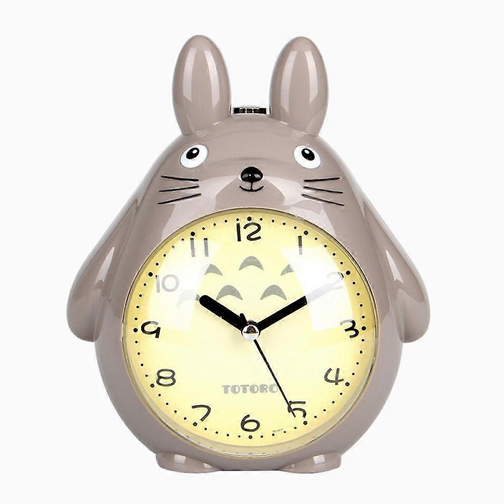 Wecker für Schlafzimmer, Cartoon-Wecker Totoro-Wecker Nachtlicht, Studenten Kinder Heimdekoration Schreibtischuhr(grau) gelb