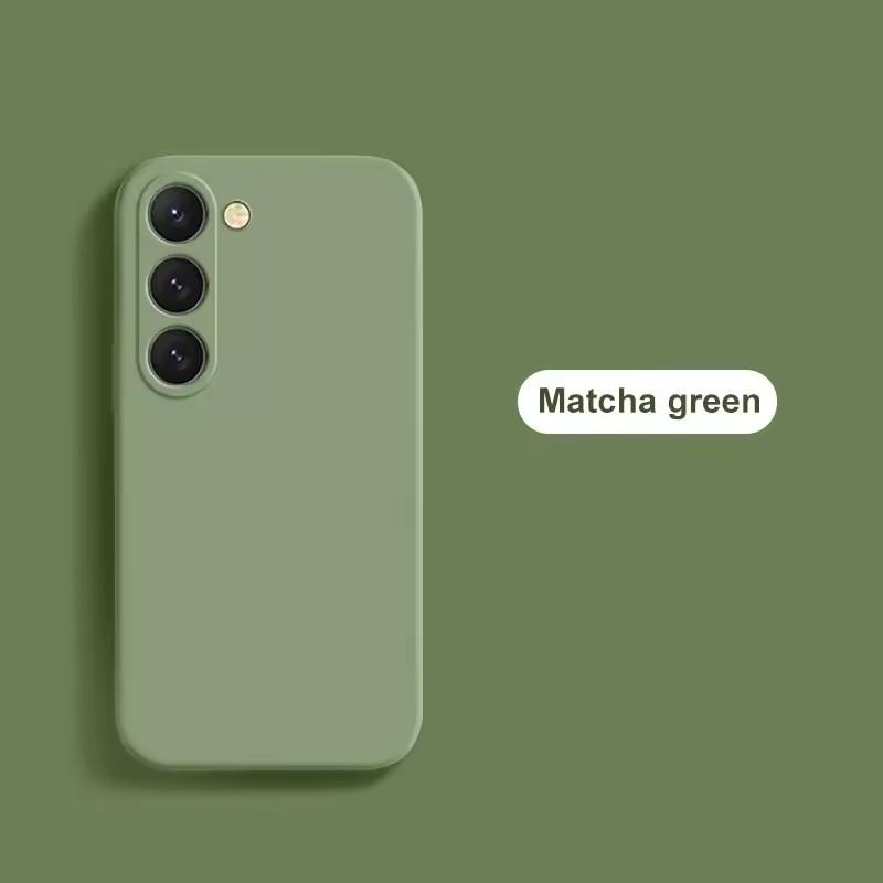 S25 S24Plus Hülle Flüssigsilikon Handyhülle für Samsung Galaxy S23 S 23 S22 Ultra S24 FE S25 + Plus Soft Cover Samsung S23 Plus grün