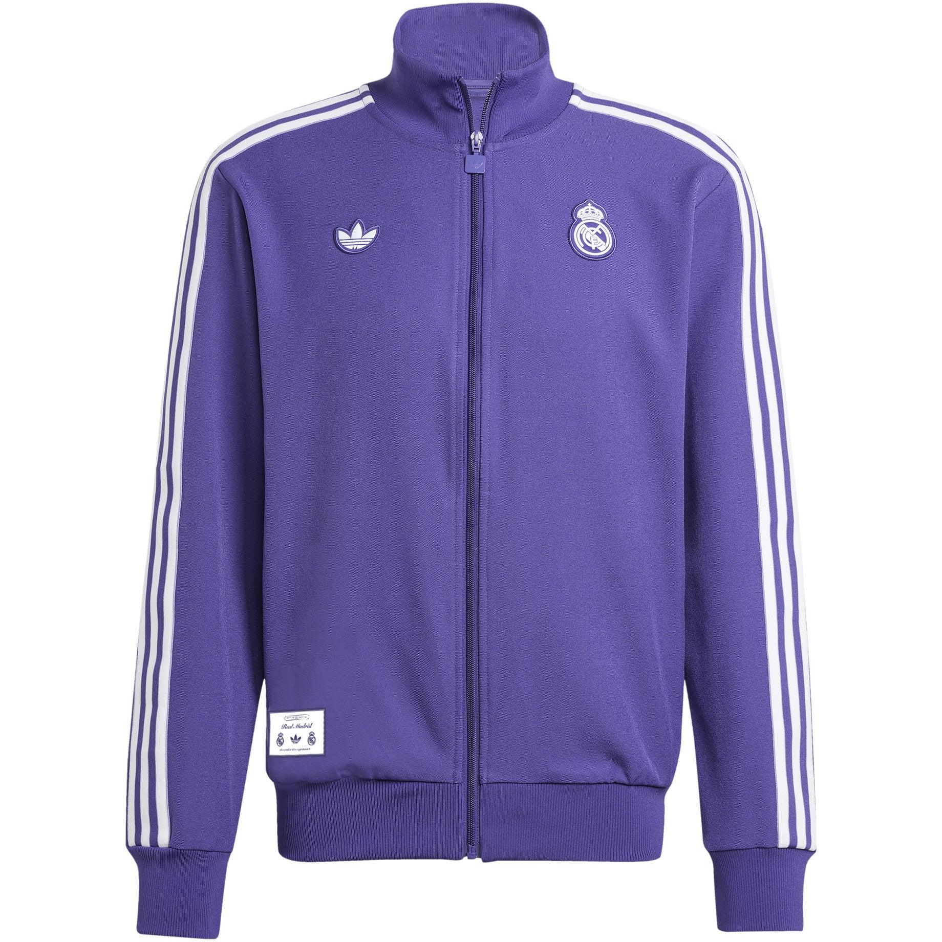 Adidas Originals Real Madrid Fußball Sportlich Lässig Bequem Klassisch Gestreift Retro Stehkragen Jacke Herren Jacke Lila JF2582 XS