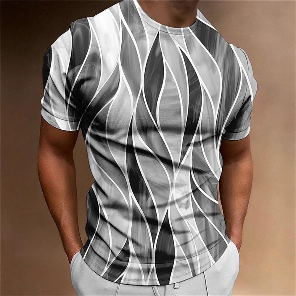Sommer männer T-shirt Abstrakte Geometrische Druck Oansatz Straße Kleidung 3D Druck Outdoor Kurzarm Top männer Kleidung XXL