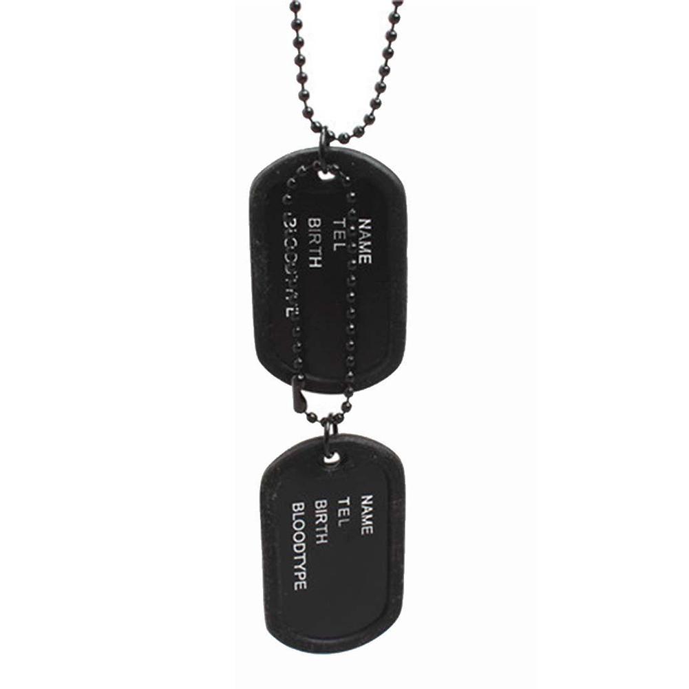 Militär-Armee-Stil, schwarz, 2 Erkennungsmarken, Anhänger, Pullover-Kette, Halskette, Herrenschmuck, Aufhängung, Schmuckstück