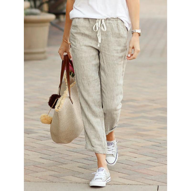 YYFS Damenmode, lässig, einfarbig, bedruckt, Hosen, Hosen und Caprihosen XXXL khaki