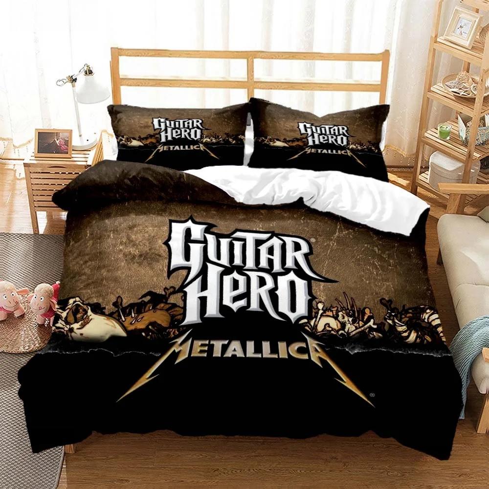 Bettwäscheset für Metal-Musikband M-Metallica, Einzelbett, Doppelbett, Queensize-Bett, Kingsize-Bett, Bettbezug-Set für Erwachsene und Kinder, Heimtextilien US King 264x228cm