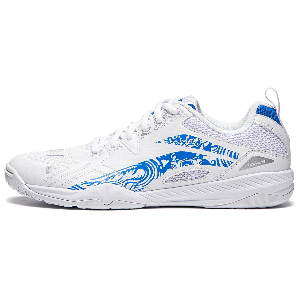 Li Ning Tischtennis Serie Eagle Eye 2.0 Bequeme Lässige Strapazierfähige Low-Top Professionelle Tischtennisschuhe Unisex Sneaker Weiß Blau APPU025-7 37 white