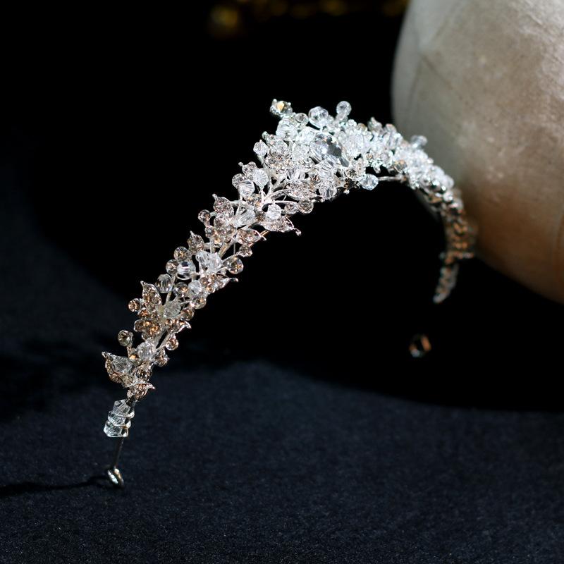 Braut Silber Große Krone Neu Hochzeitskleid Accessoires Erwachsener Zeremonie Kopfschmuck Geburtstag Hochzeitskrone gray