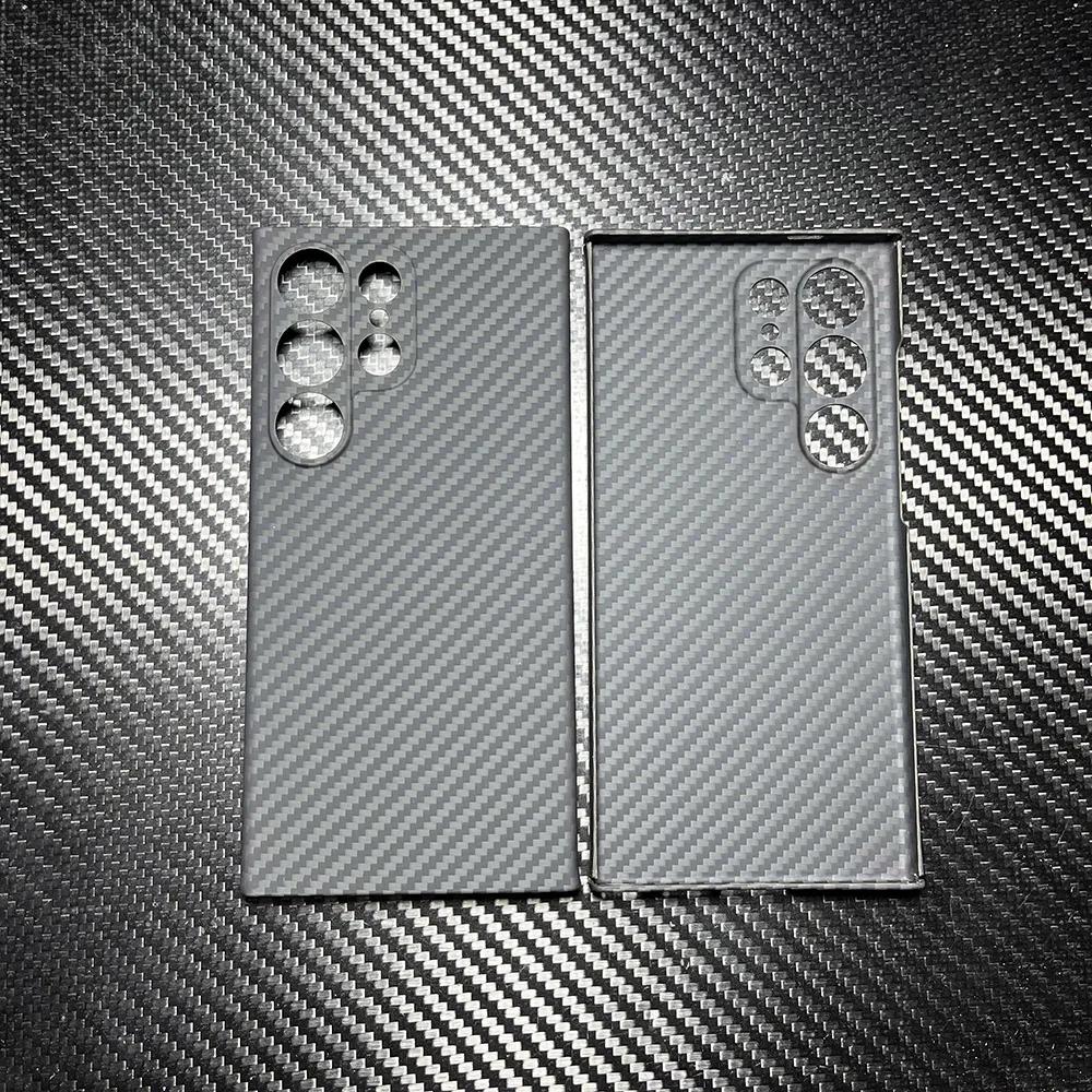 Echte Kohlefaser für Samsung Galaxy S25/S24/S23 Ultra Hülle Dünner Linsenschutz Aramidfaser für Galaxy S25 Ultra Hülle Carbon for Samsung 24 ultra schwarz