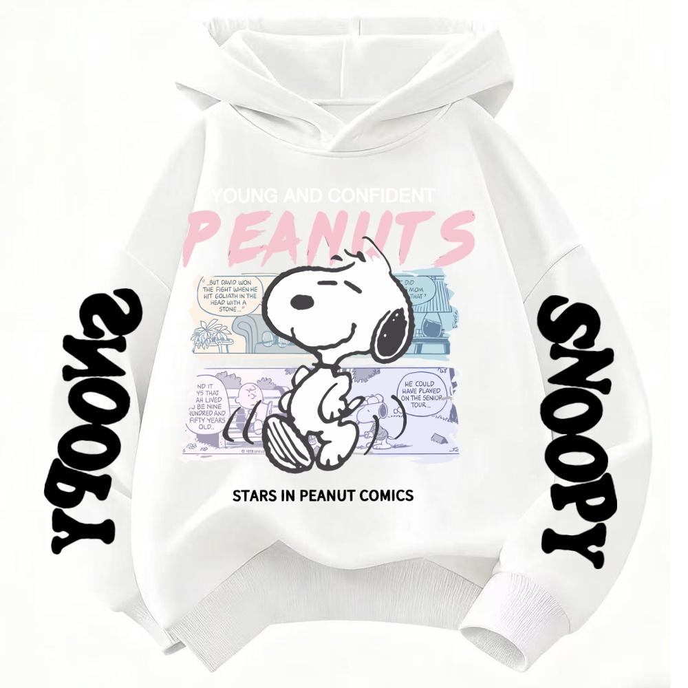 Herbstmode Kinder-Hoodies, Coole Snoopy-Cartoon Jungen- und Mädchen-Hoodies, Lässige Kinderbekleidung Oberteile 140 white