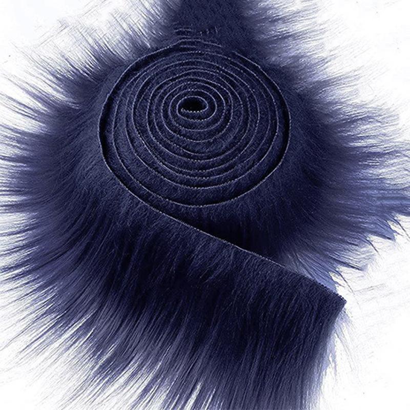 9X150Cm Faux Ribbon Tapes Diy Bekleidung Nähen Flauschige Trimmen Nähen Kostüm dunkelblaue