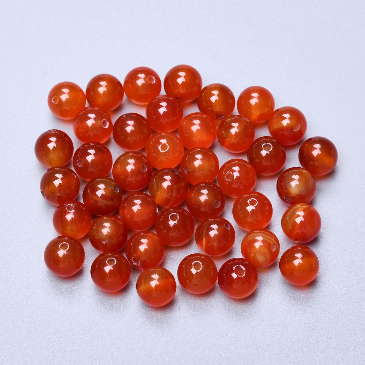 Home Party Supplies Roter Karneol-Achat 4/6/8 mm 60/50/40 Stück DIY Runde lose Perlen Armbänder Perlen Naturstein zur Schmuckherstellung 8mm rot