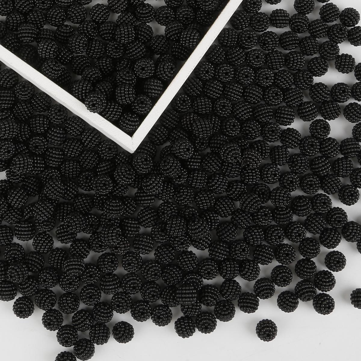 50/100 Stück Acrylperlen, Bayberry-Perlen, runde lose Perlen, passend für europäische Perlen zur Schmuckherstellung 100pcs schwarz