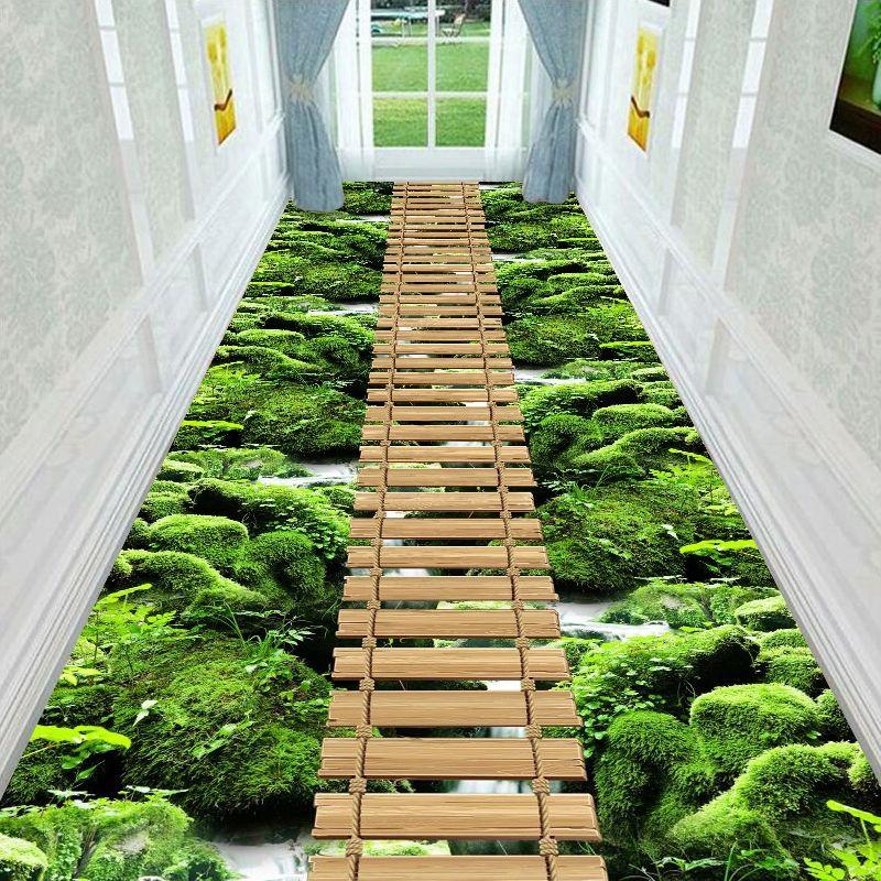 Gras Spaziergang Pfad Brücke 3D Teppich Korridor Flur Schlafzimmer Teppich Blume Wohnzimmer Bereich Teppich waschbare Küche Matte Indoor Fußmatte W80*H100CM