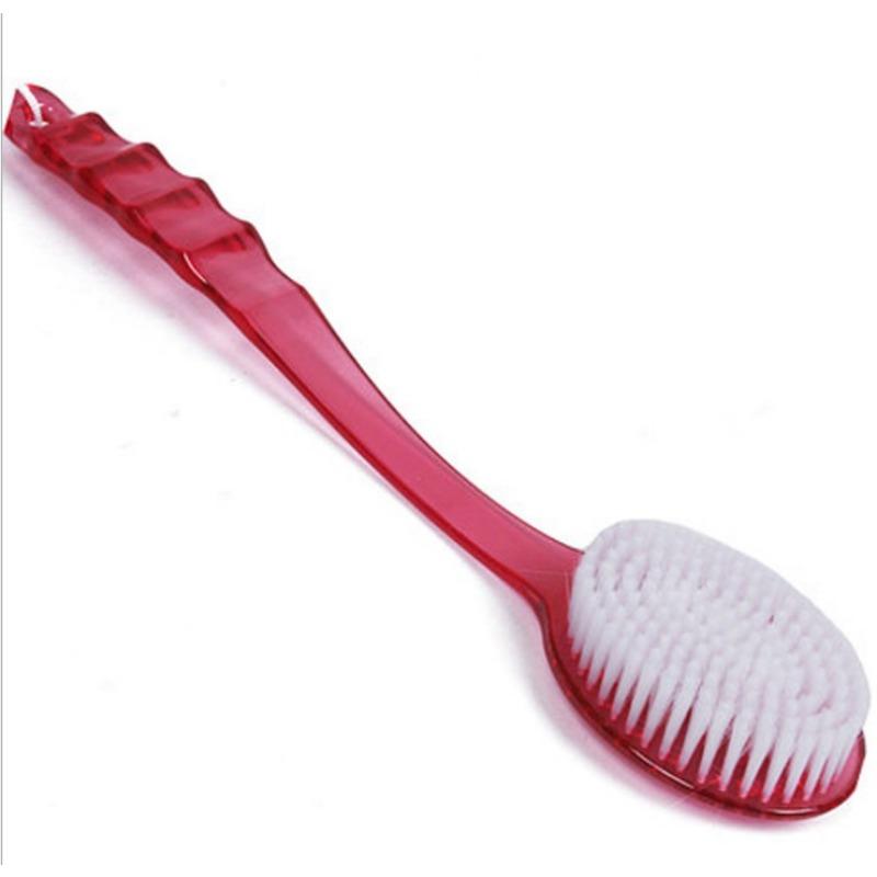 1Pc Körper Bad Dusche Zurück Pinsel Reiben Mit Lange Griff Bade Pinsel Haut Massage Massieren Reiniger Bad Dusche Gesundheit pflege 36.5*7cm rot