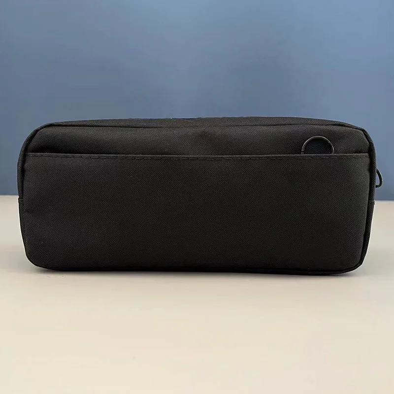 Doppellagige Aufbewahrungstasche, Kawaii-Federmäppchen, süße Federtasche, große Kapazität, tragbare Schreibwarentasche mit Reißverschluss, für Schule und Bürobedarf schwarz