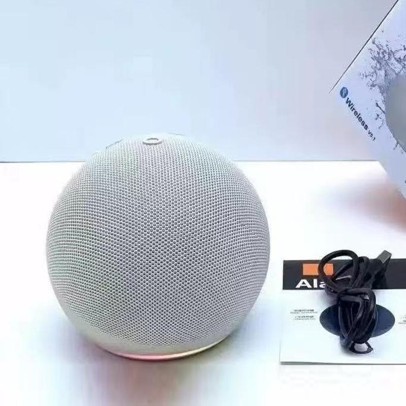 Alaxe Kleiner Bluetooth-Lautsprecher Echo Dot 5. Generation Outdoor Kabellos Bluetooth Mini RGB-Lautsprecher Heim-Subwoofer Bluetooth speaker beige