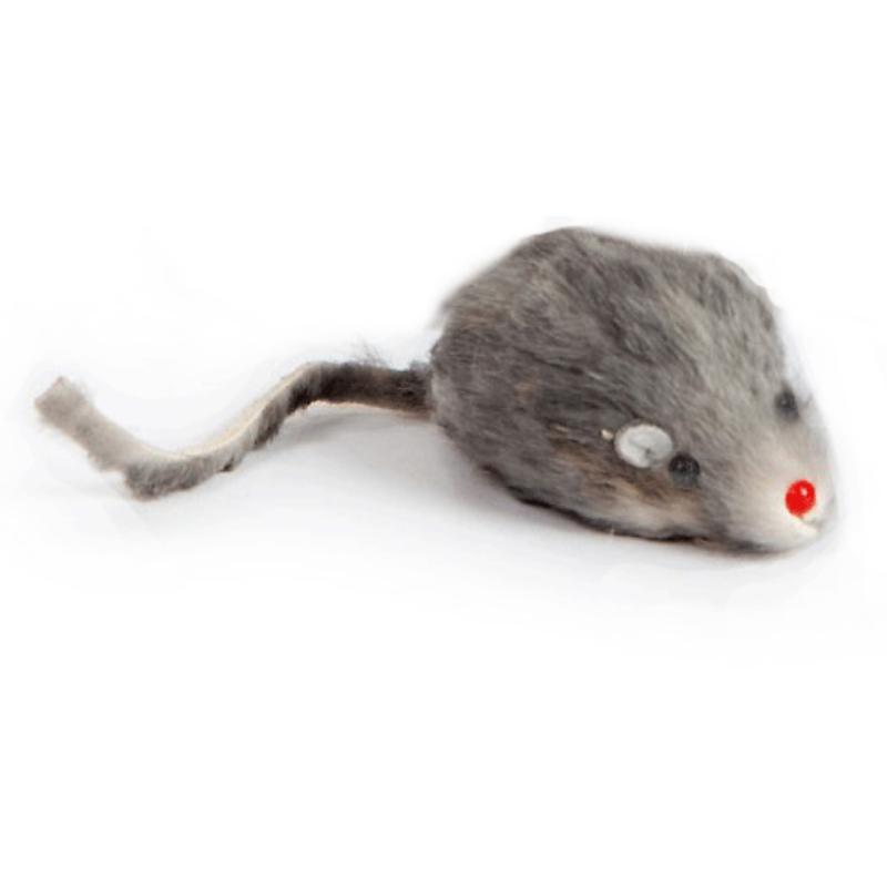 Haustier-Katzen-Spielzeug, Echtfell-Maus, kurzes Haar, Echthaar-Maus mit Sound, Spielzeug, Sound für Kätzchen, Katzenspielzeug, Haustierprodukte