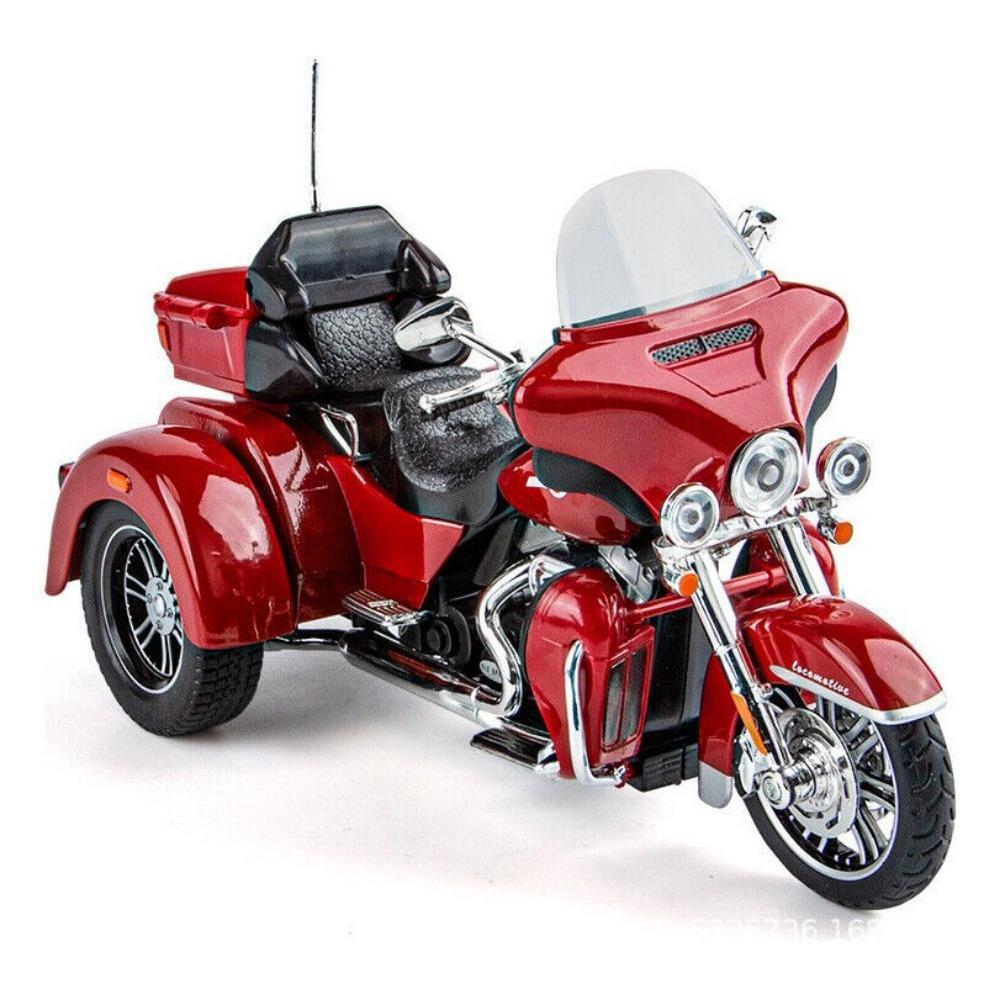 Simulation 1/9 Legierung Harley Davidson Dreirad Motorradmodell Ornament 1/9-Size:19.5*10*11cm rot