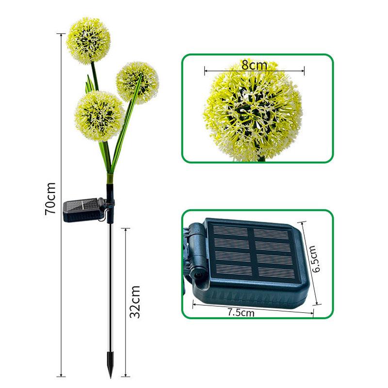 3 kopf Löwenzahn Blume Solar-Led-Licht Outdoor Garten Rasen Lampen Für Garten Straße Rasen Stakes Fee Lampen Hof 1Pcs