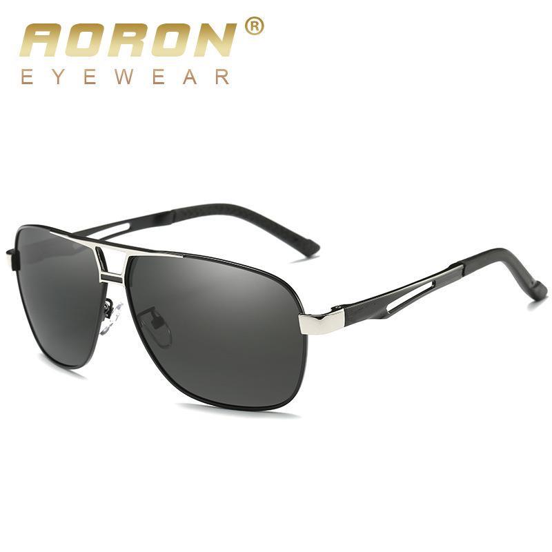AORON Modische Herren-polarisierte Sonnenbrille, Outdoor-Markendesign, Fahrbrille, klassische UV400-Blendschutz-Sonnenbrille für Herren Without Case