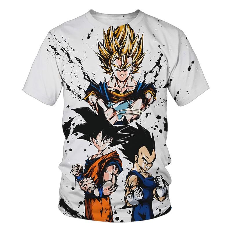 Dragon Ball T-Shirt Kinder Tops T-Shirt Anime Figuren Son Goku Super Saiyan T-Shirt Jungen T-Shirts Kinderkleidung Sommer Kurzarm 110cm