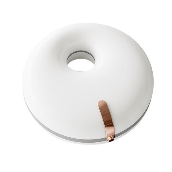 Donut Retainer-Etui mit Haken, Reinigungsbürste, Doppelschicht, Tragbar, Unsichtbare Zahnspangen-Aufbewahrungsbox, Mundschutz, Prothesen-, Zahnschienen-Behälterhalter white