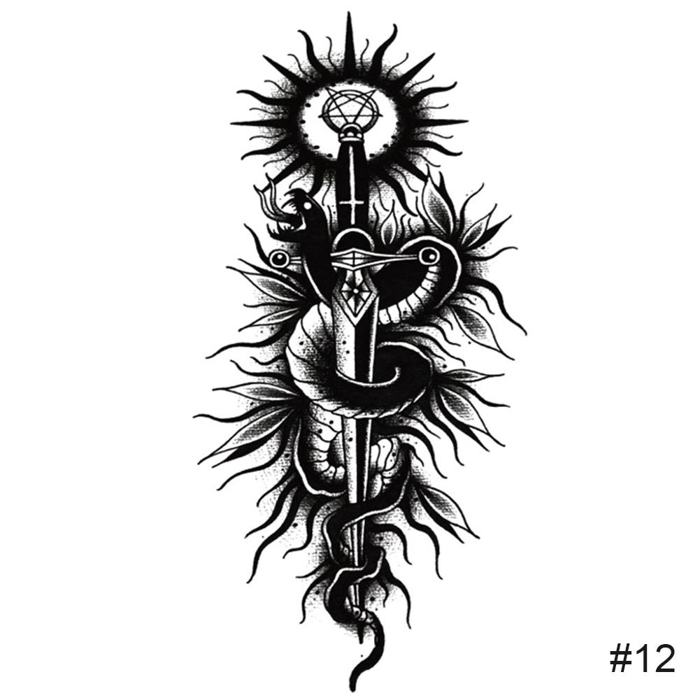 Kleine frische schwarze Tattoo-Aufkleber, wasserfest, langlebig, Tattoo-Aufkleber, Körperkunst, Tattoo für Frauen und Männer 12