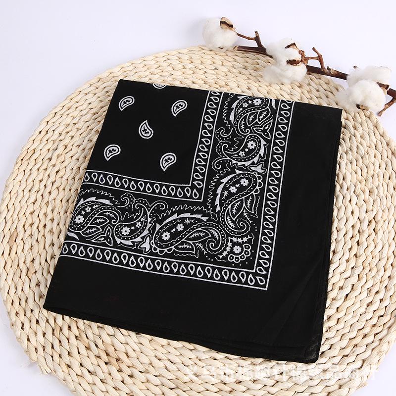 Neue Mode Hip Hop Baumwolle Bandana Square Schal Schwarz Rot Stirnband Gedruckt für Jungen/Mädchen schwarz