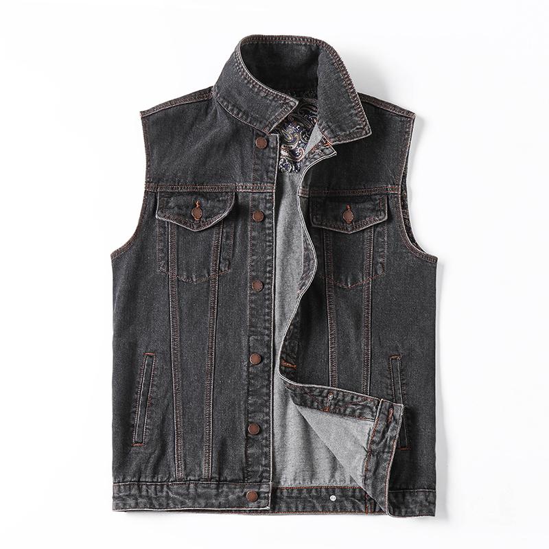 Jeansweste Übergröße 5XL 6XL 7XL Marke Militär Jeansweste Herren Outdoor Baumwolle Multi Pocket Ärmellose Jeansjacke Taktische Weste Mantel 6XL schwarz