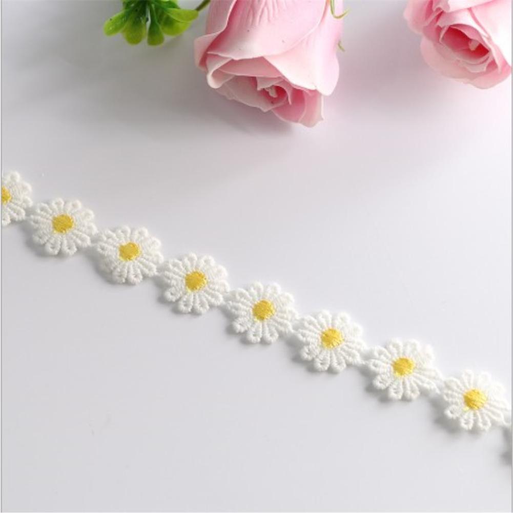 1yards × 25mm Spitzenbesatz Gänseblümchen Heimtextilien Bekleidungszubehör gelb