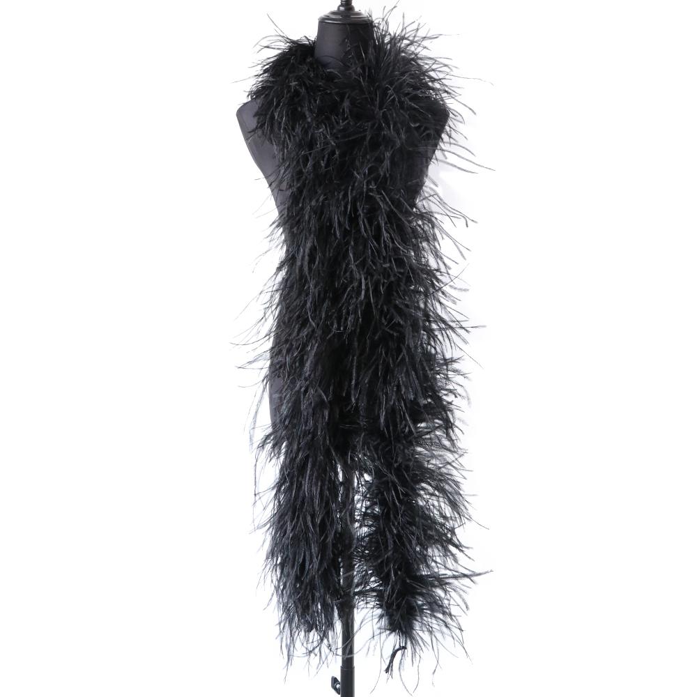 6-lagige Straußenfederboa Naturweiß Plumas Boa Schal Straußenboas Für Individuelles Hochzeitskleid Oberteil Dekoration Federn 6ply 1.3M schwarz