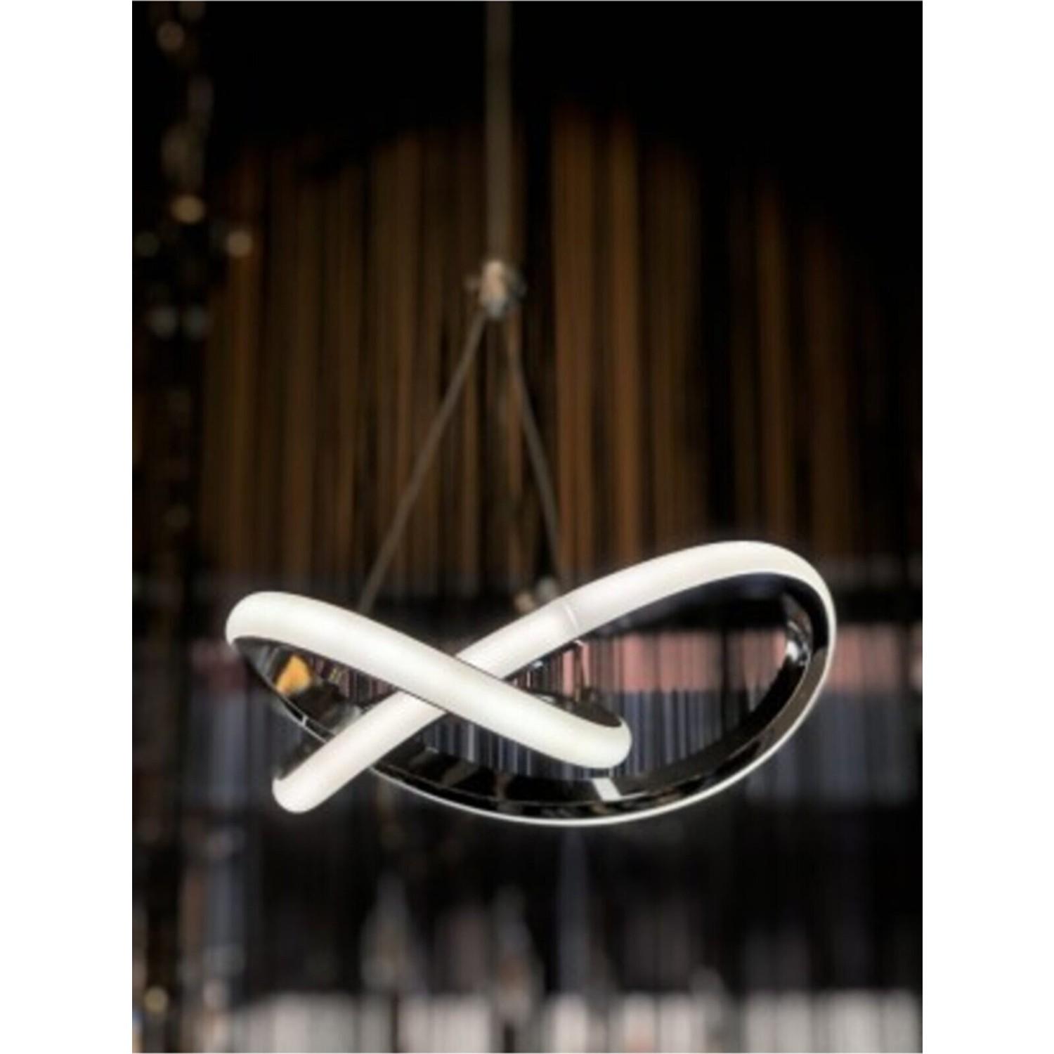 „LED-Kronleuchter mit einzelnem Chrom-Anhänger, weiß, Power-LED-Kronleuchter für Wohnzimmer, Küche, Schlafzimmer, Flur, LED-Kronleuchter“ weiß