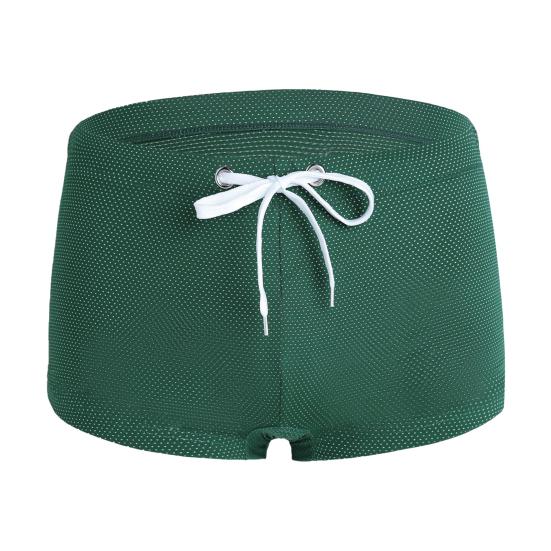 Sommer Männer Badeshorts Low-rise Einfarbig Strand Enge Badehose mit Taille Krawatte Badeanzug Sport Surf Shorts Badehose XL dunkelgrüne
