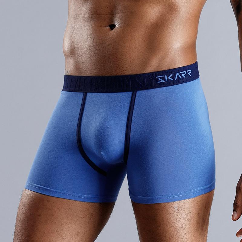 BONITOS 1 Stück bedruckte Herren-Unterhose, Baumwoll-Boxershorts, sexy Herren-Unterwäsche M hellblaue