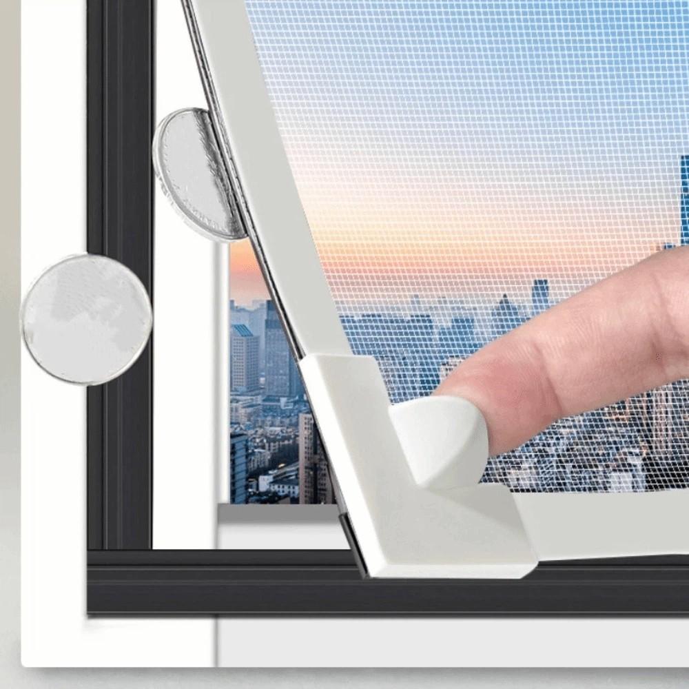 Atmungsaktives Magnetisches Fliegengitter Fenster Insektenschutz DIY Netzvorhang Anti-Fliegen Fenstergitter Sommer 39.37x59.06 in weiß