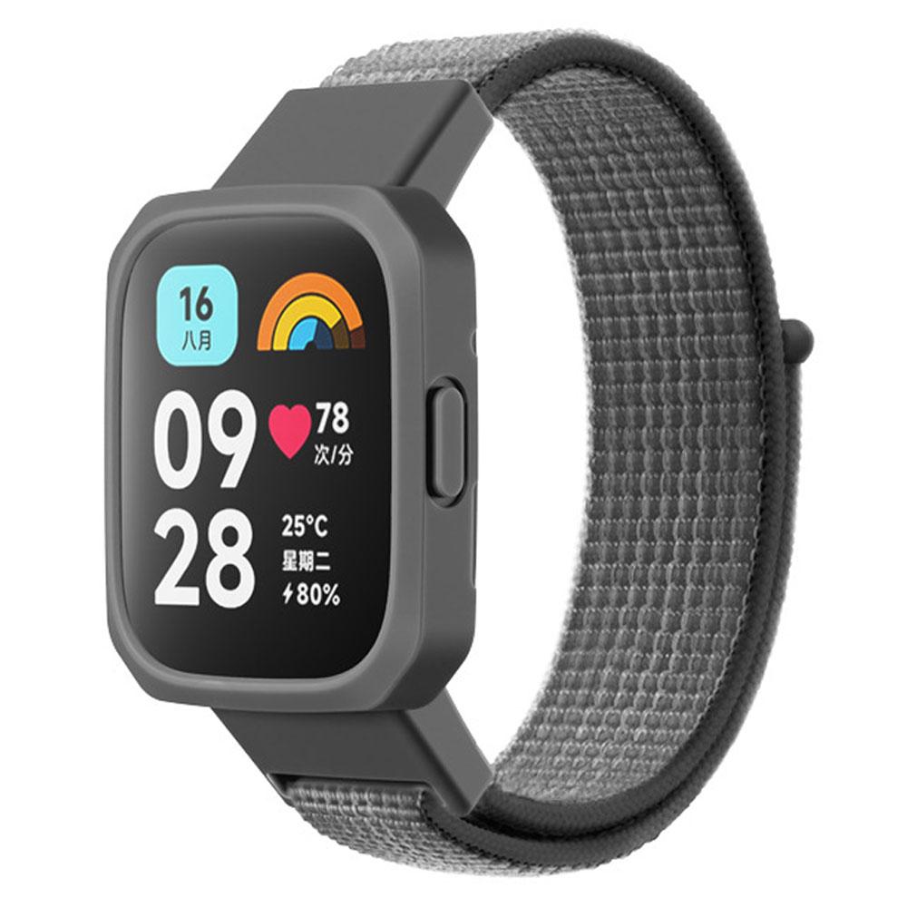 Nylon Loop-Armband + Hülle für Redmi Watch 3/2/1 Lite Smart Watch Band, Ersatzarmband für Redmi Watch 1/2/Lite Watch Lite Armbandabdeckung Redmi watch lite 1 / 2 graue