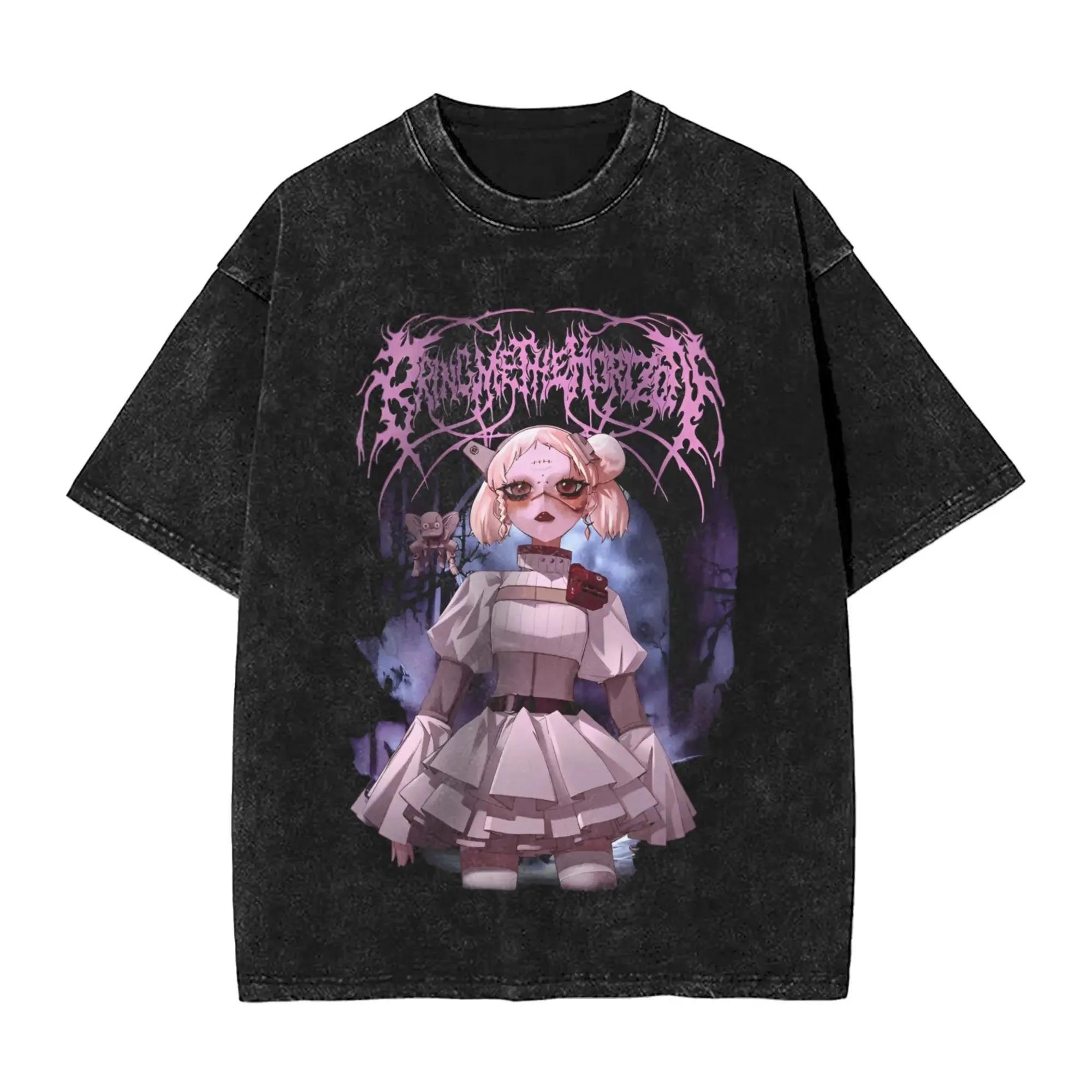ROCK Band Bring Me The Horizon T-Shirts für Fans BMTH Gewaschene Vintage-Oberteile Neuheit Britisches Sommer-T-Shirt Vintage Lockere Baumwoll-Oberteile XXXL orange