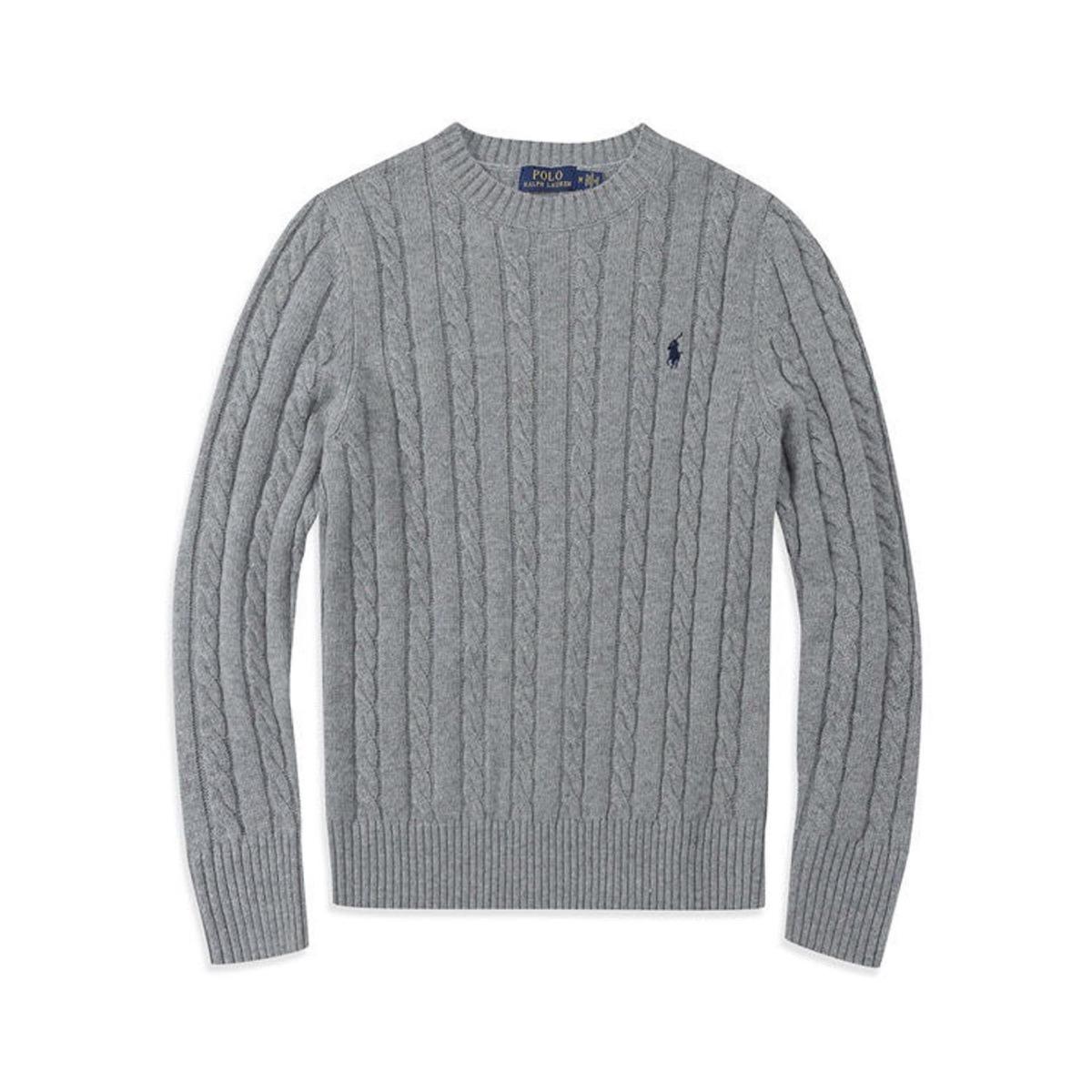 VibeStreet Herbst/Winter Rundhals Pullover Modisches Oberteil Gestrickter Pullover für Herren S grau