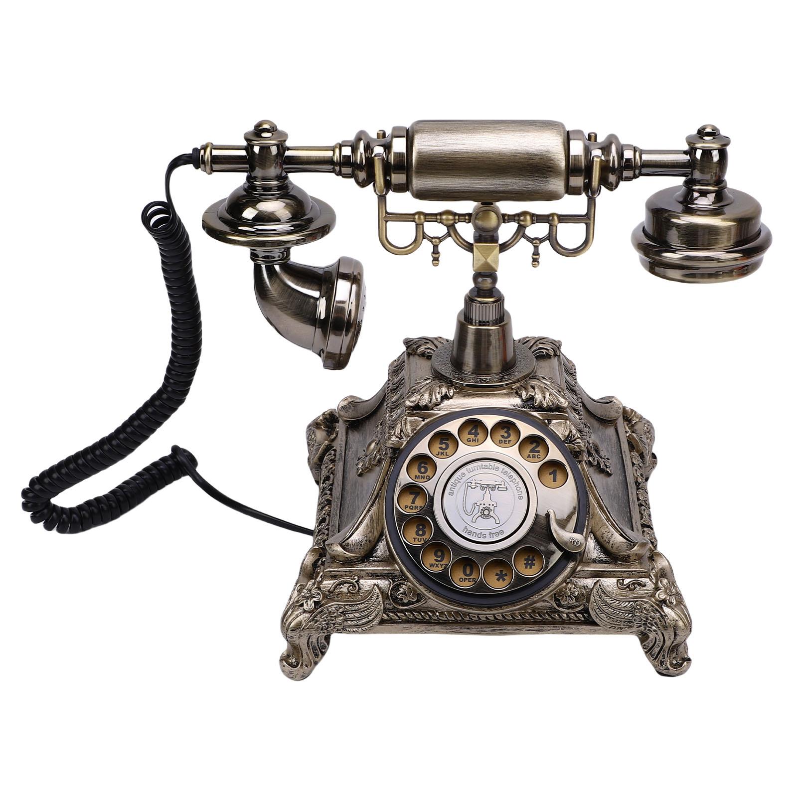 Audio-Gästebuch-Telefon 32G Kapazität Vintage Retro Telefon Benutzerdefinierte Sprachnachricht für Hochzeitsfeier Antique Brass Color