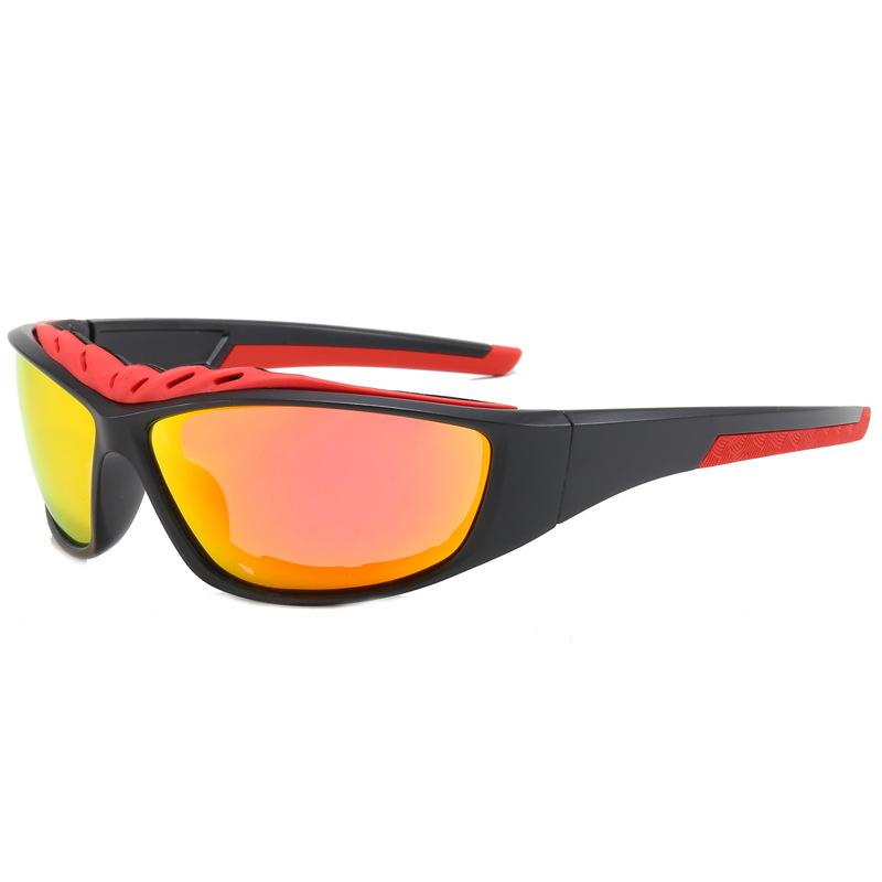 Winddichte Fahrradbrille für Herren und Damen, Motocross-Fahrrad-Sonnenbrille, Schutzbrille für Outdoor-Sport, Reisen, Wandern, polarisierte Brille, UV400-Sonnenschutz-Sonnenbrille orange