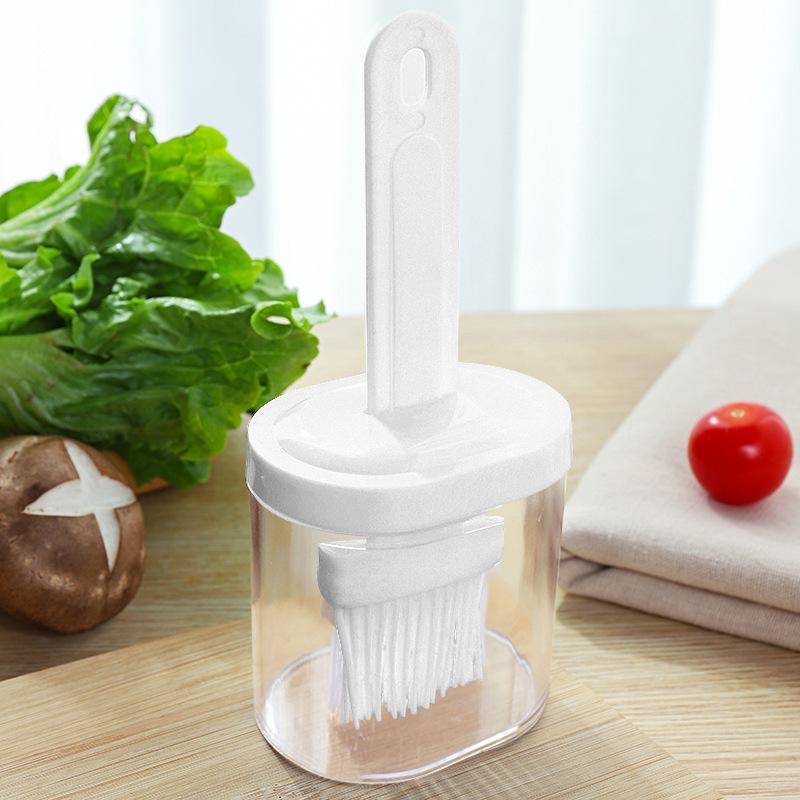 Ölflaschen-Pinsel-Set für den Haushalt, Küche, hochtemperaturbeständige Silikonbürste, Grill-Öl-Sauce, Küchen-Kochgeräte weiß