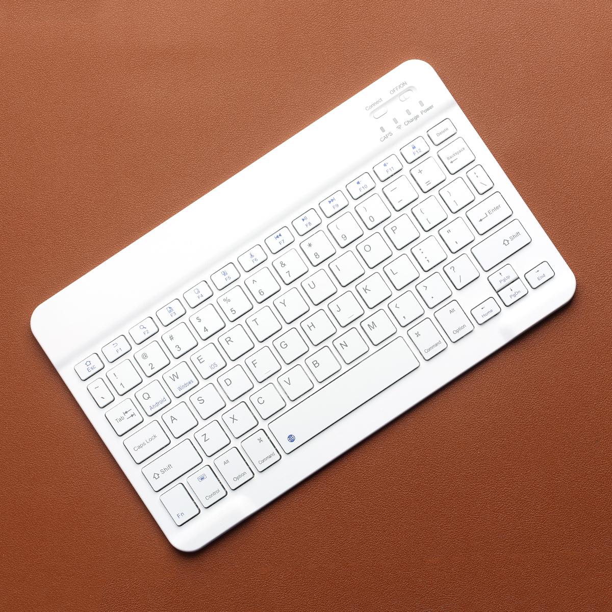 Bluetooth-Kompatibel Drahtlose Tastatur Tragbare Mini Wiederaufladbare Tastatur 78-Tasten für Apple iPad Tablet iOS Android Windows 78-key weiß