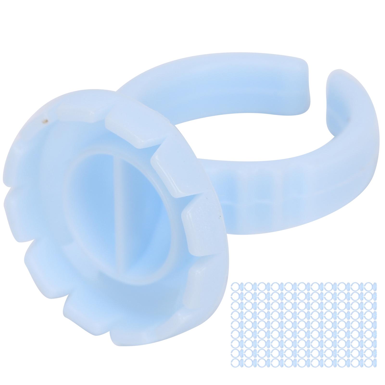 100 stücke Einweg Wimpern Kleber Ring Tasse Wimpern Verlängerung Kleber Halter AccessoryPink blau