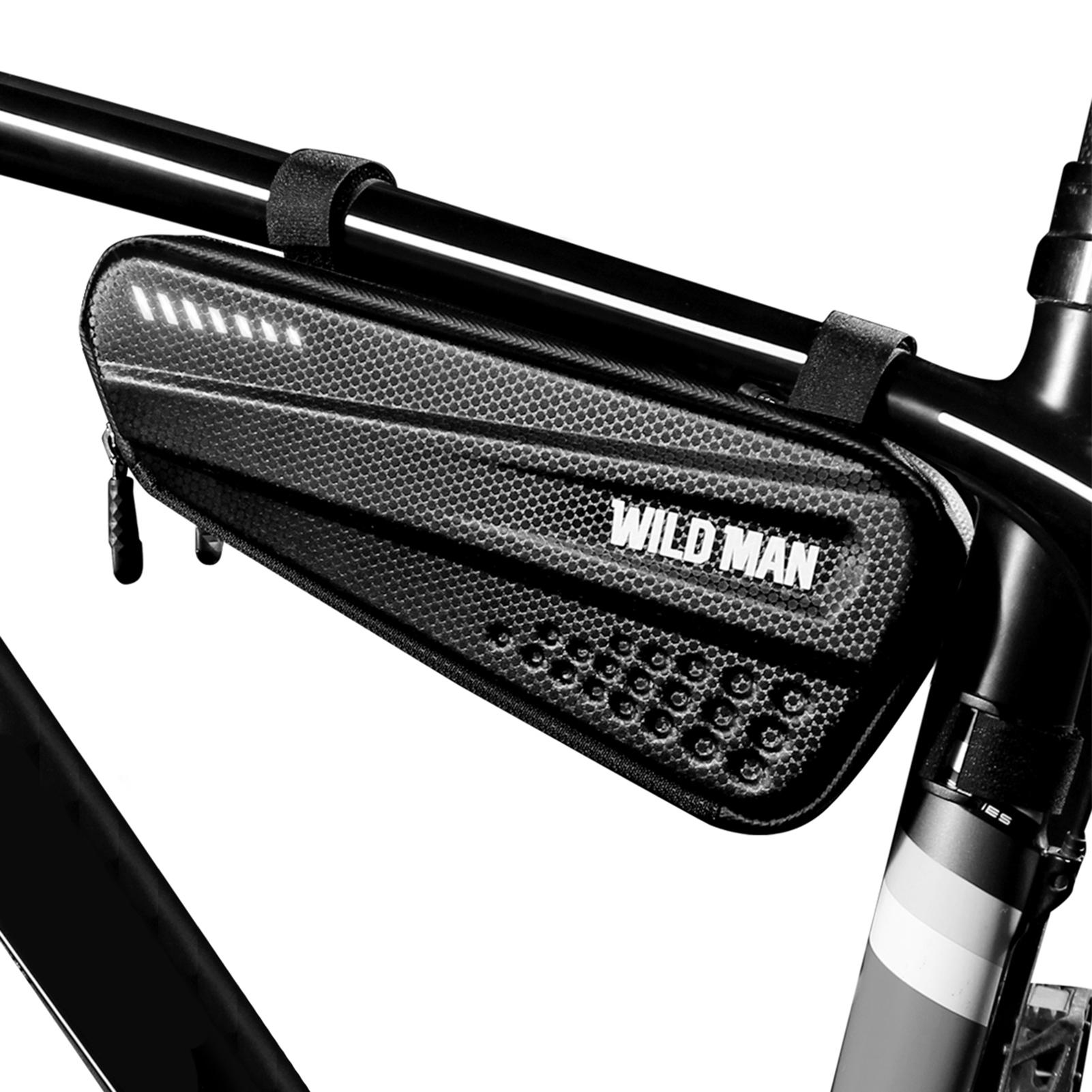 Fahrrad-Oberrohrtasche, wasserdichte Hartschale, Fahrradrahmentasche, Rennrad, Mountainbike, Aufbewahrungskoffer schwarz