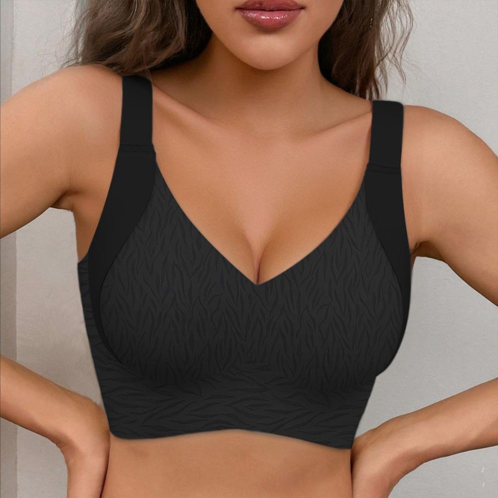 Damen Übergröße Nahtlose BHs für Große Brüste Push-Up BHs für Damen Drahtlose BHs XXXL (70-75 kg) schwarz