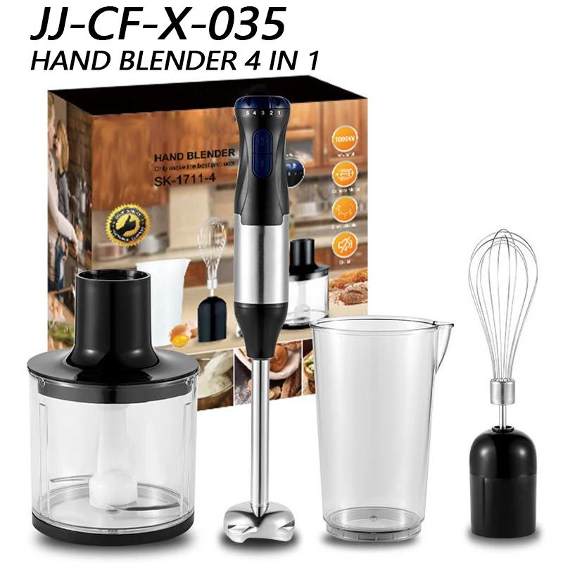 4 in 1 Elektro-Stabmixer Handmixer 1000W Edelstahlklinge Gemüse Fleisch Immersion Ei Schneebesen Entsafter