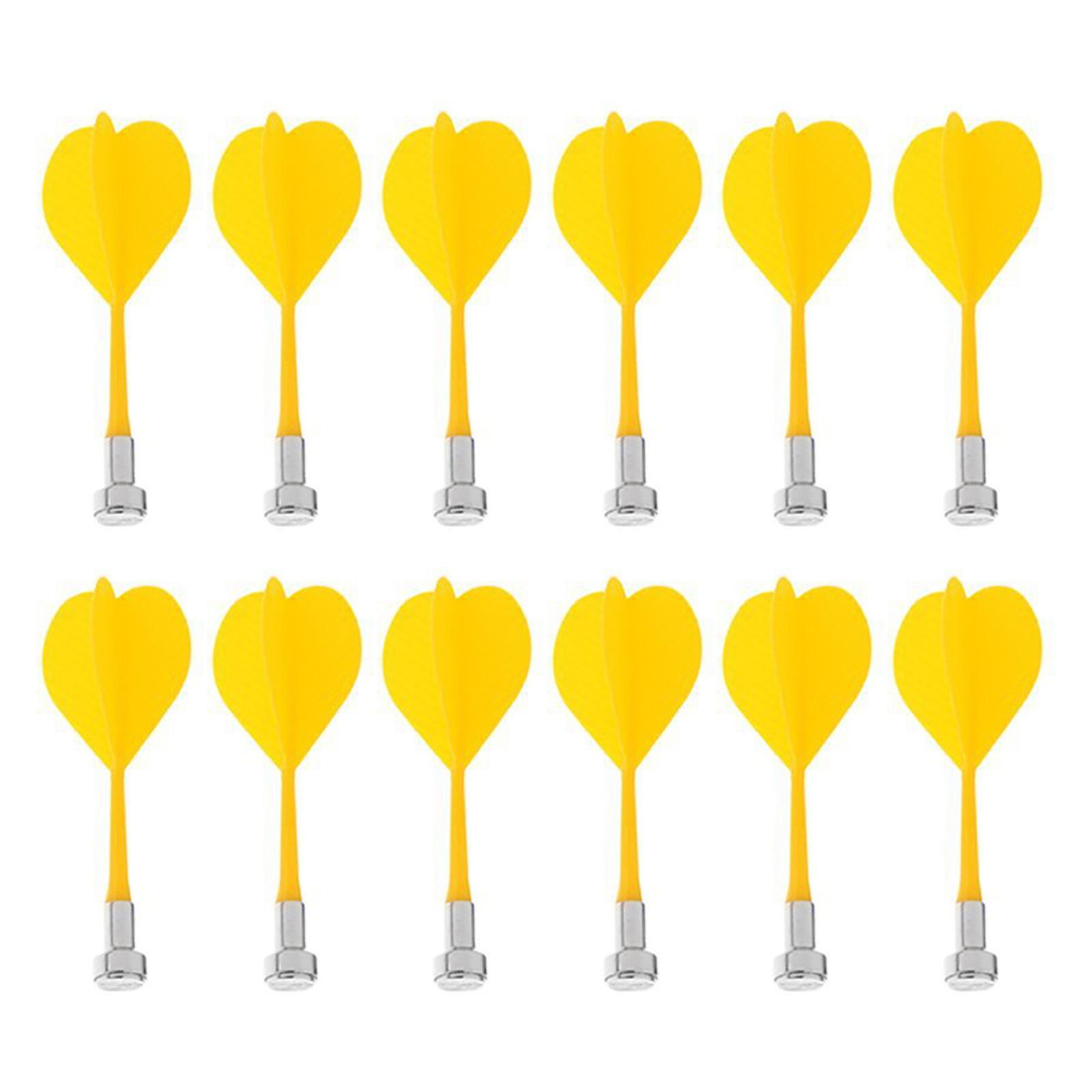 12 Stück Praktisches Magnetisches Dartpfeil-Set für Familienspiele Indoor Magnetisches Dartspiel Lange Sicherheits-Ersatzpfeile Magnetische Dartpfeile gelb