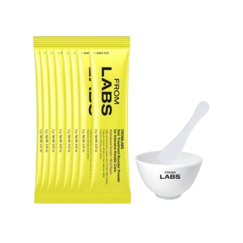 FROM LABS Protein Kapsel Modellierung Haarbehandlung Booster Puder Set | Hochprotein Haar Pflege Puder 2g×8 | Home Haar Klinik Set mit Schüssel & Spatel Booster Powder Set