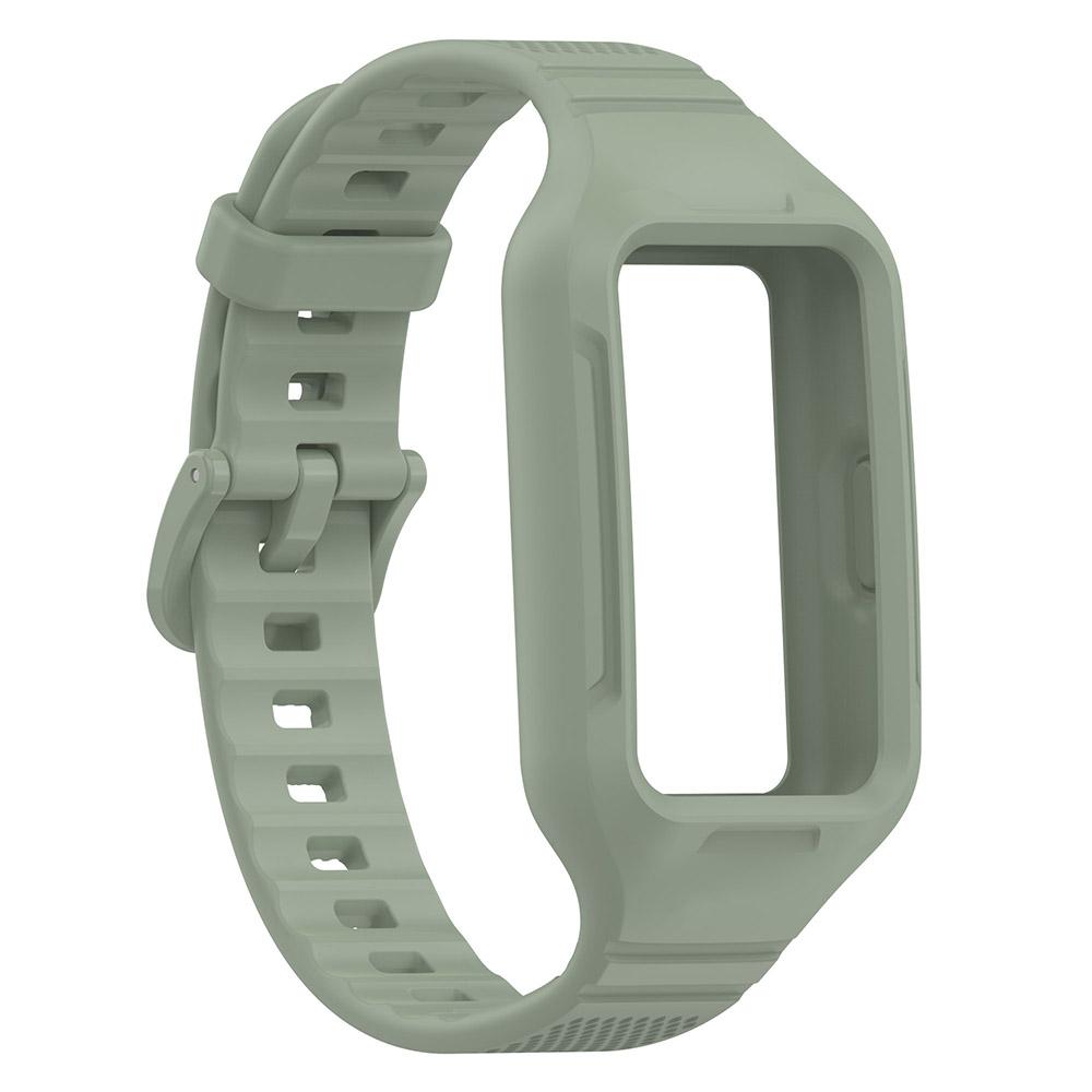 Silikonarmband für Huawei Band 9 8 7 6 Armband Armband für Honor Band 6/Honor Band 7 Integriertes Band + Hülle Huawei Band 6/7/8 hellgrüne