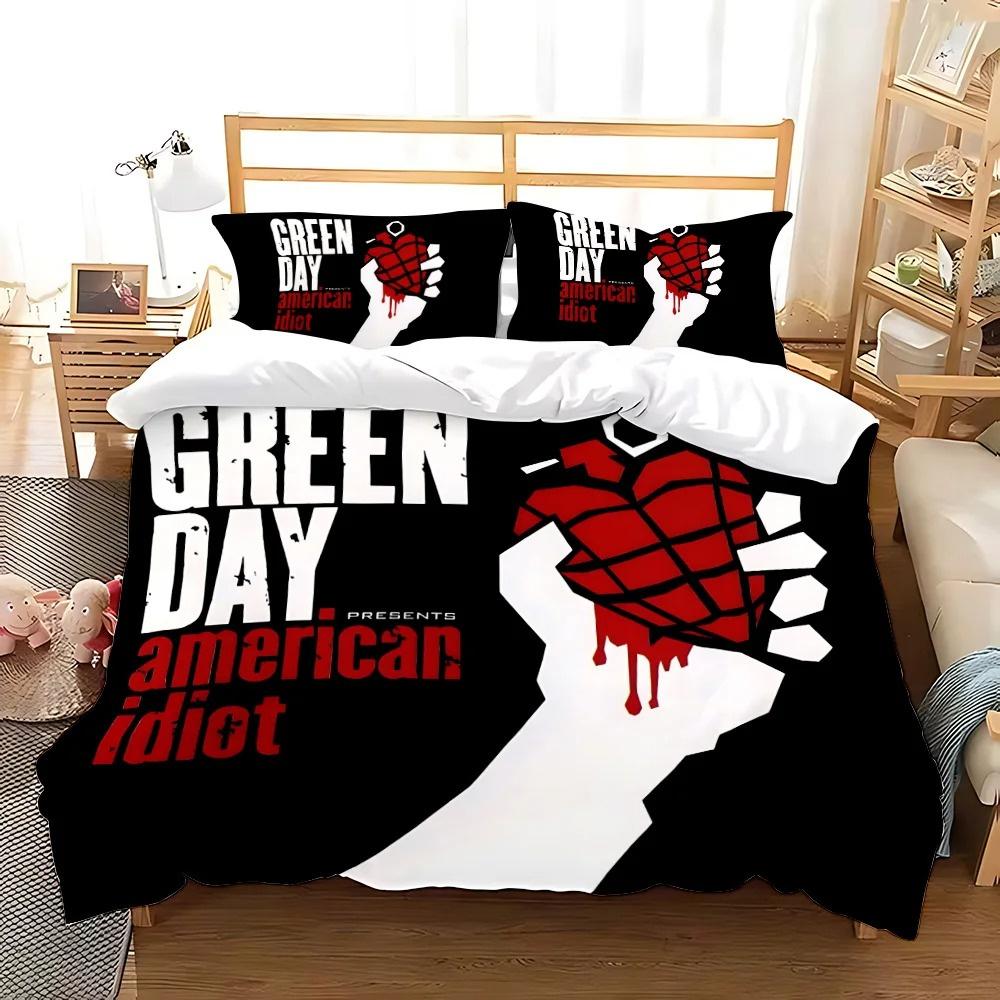 Bettwäsche-Set „American Idiot“ von Green Day, Einzelbett, Doppelbett, Queensize-Bett, Kingsize-Bett, Bettbezug-Set für Erwachsene und Kinder, Bettlaken-Set 135X200cm-2pcs
