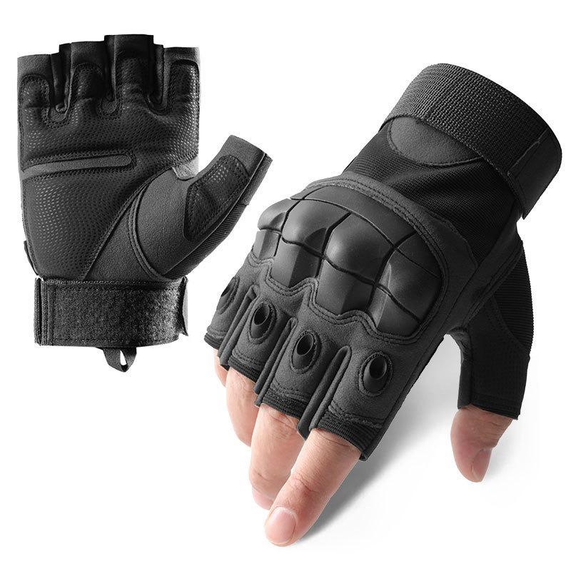 Sommer Halbfinger Taktische Handschuhe Herren Verstärkte Handfläche Schützend Langlebig Rutschfest Militär Jagd Radfahren Fingerlose Handschuhe XL schwarz